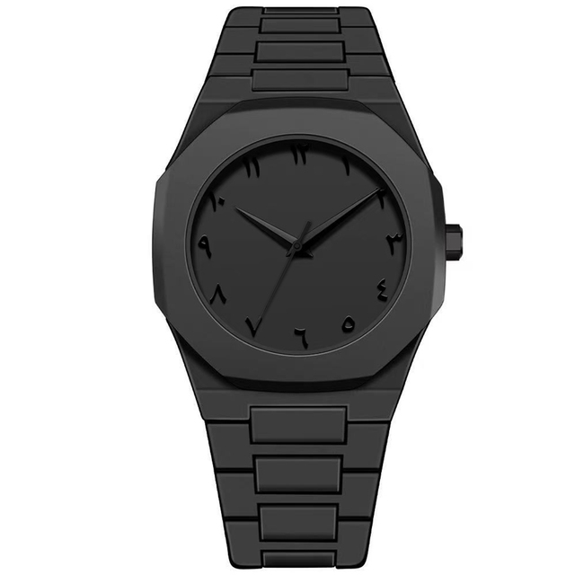 Casual Arabic Dial Design 3atm Waterproof Fashion Black Wrist Quartz Watch for Men Wholesale Wristwatches
