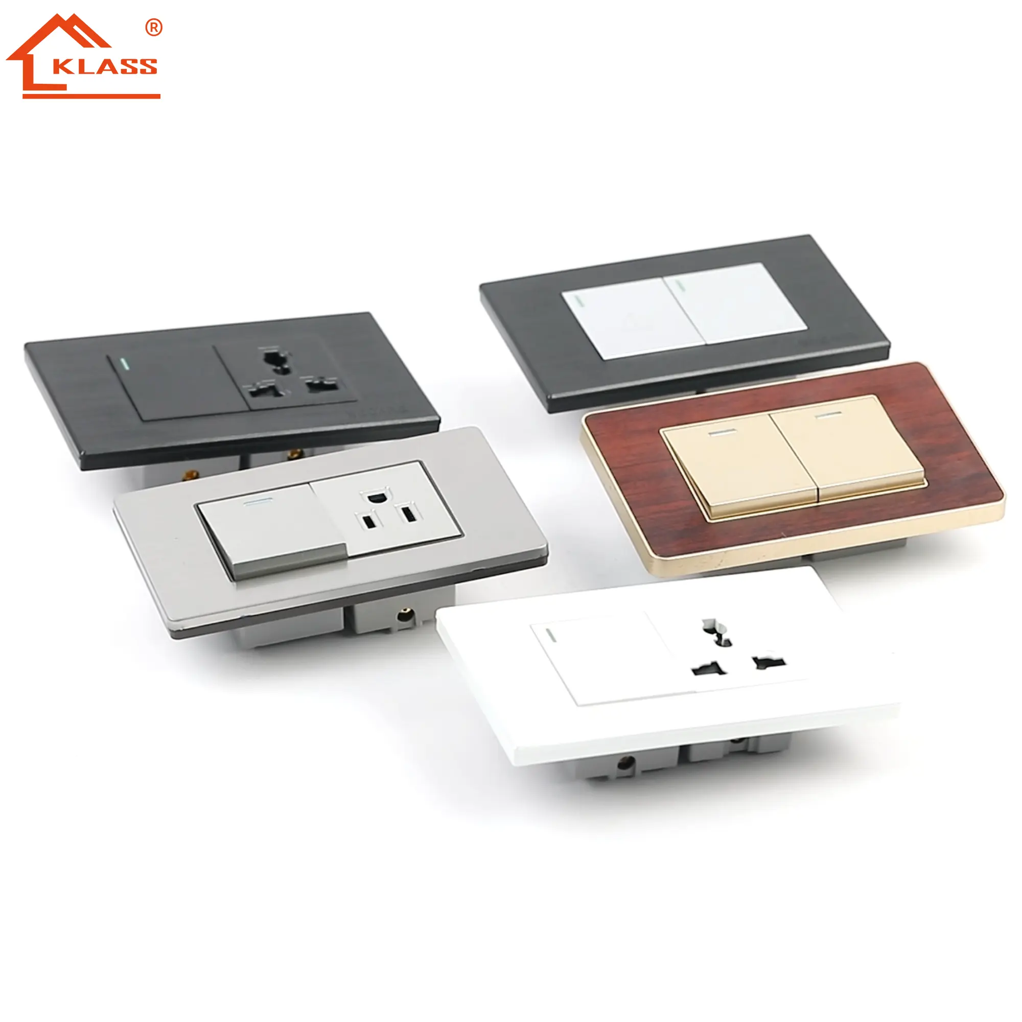 China Factory Price Home Hotel Colored electrical light switch socket modular wall switch cover PC plastic outlet plate