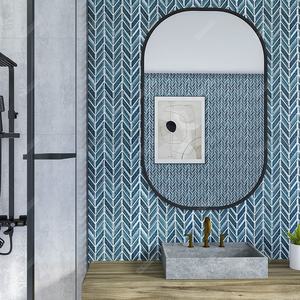 Tuiles de mosaïque en céramique brillantes émaillées vertes, bleues et blanches en <span class=keywords><strong>chevron</strong></span> pour crédence murale, accent, cuisine, salle de bain, douche, fabriquées à Foshan - Product Image 6