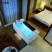 Baignoire autoportante rectangulaire Adak pour massage, baignoire acrylique portable d'intérieur avec drain, écologique, garantie 5 ans, facile à installer