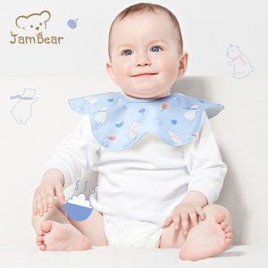 Serviette à salive pour bébé <span class=keywords><strong>Bavoir</strong></span> en coton imperméable rotatif à 360 degrés <span class=keywords><strong>Bavoir</strong></span> pour bébé 100% coton <span class=keywords><strong>Bouton</strong></span> de service OEM - Product Image 4