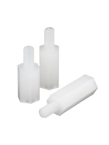 Fixations, goujons, tiges filetées, nouveau plastique fileté PA 66 blanc, entretoise pour circuit imprimé, vis femelle à mâle, goujons hexagonaux en nylon filetés - Product Image 3