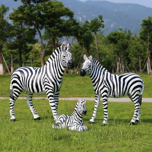 Grand zèbre Sculpture ornement en fibre de verre jardin fontaine d'eau décoration étanche à la main pour paysage pelouse scénique Spot - Product Image 1