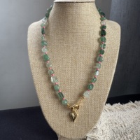 Collier tendance personnalisé en pierres naturelles colorées, perles irrégulières, cordon en cuir, pendentif en acier inoxydable, bijoux quotidiens