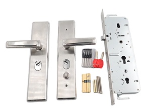 Set Serratura di Alta Sicurezza per <span class=keywords><strong>Porta</strong></span> d'Ingresso in Acciaio Inox di Alta Qualità con Corpo Serratura a Doppio Gancio per Maniglia <span class=keywords><strong>Porta</strong></span> Metallica - Product Image 5