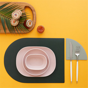 Manteles individuales de cuero PU de estilo nórdico, manteles individuales ecológicos de estilo occidental, manteles aislantes del calor, manteles decorativos para restaurantes, manteles para cuencos - Product Image 4