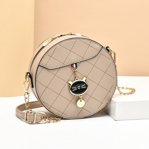 Women's Bags New Fashion PU Leather Girl Lovely <b>Small</b> Round Bag Zipper Shoulder Crossbody Phone Bag Female Party - Product Image 2