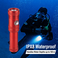 Lampe de plongée LED SST40 IPX8 professionnelle sous-marine 1500 lumens, faisceau de 300 m, batterie rechargeable 21700