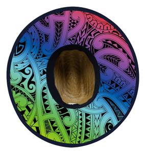 Chapeau de Paille de Plage d'Été Tribal à Motif Polynésien des Îles Océaniques, Chapeau de Sauveteur à Logo Personnalisé - Product Image 5