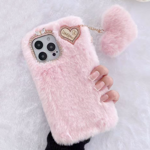 Nuova custodia pelosa in peluche pelosa morbida e soffice pelliccia calda <span class=keywords><strong>Cover</strong></span> protettiva per <span class=keywords><strong>iPhone</strong></span> 6 7 8 11 12 <span class=keywords><strong>13</strong></span> 14 15 16 Plus custodia Pro - Product Image 1