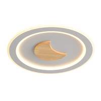 Lustre LED moderne en fer à télécommande, design simple en forme de lune, pour chambre à coucher et maison