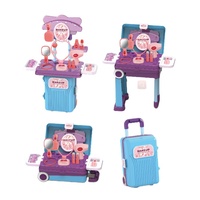 Ensemble de jouets de coiffeuse pour enfants 4 en 1, valise cosmétique, table de maquillage, jeu de simulation pour filles, table de maquillage, jouets de coiffeuse