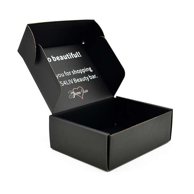 Customized Packaging Empty E Commerce Corrugated Paper Box Black Matte Mailer Boxes for Small Business