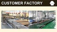 Four à tunnel multifonctionnel SINOFUDE grande capacité pour la fabrication automatique de gâteaux éponge, gâteaux simples et cupcakes, avec machine de dépose