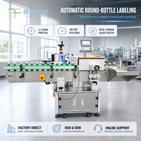 Machine d'étiquetage automatique de bouteilles rondes à rouleaux pour les boissons, les produits pharmaceutiques, les aliments et les cosmétiques, étiquettes demi-enroulées pour cylindres