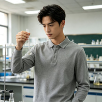 Polo à manches longues pour homme et femme, décontracté, uniforme de travail, broderie de logo personnalisé, vente en gros, commande en gros, haute qualité