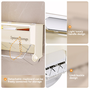 Xinhang kệ tiện ích bằng nhựa có nắp đậy ngăn xếp trưng bày bằng nhựa chống ẩm Hộp đựng gia vị nhà bếp treo tường - Product Image 5