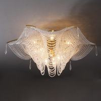 Lustre en cristal de luxe américain, style français, cadre en métal doré, pour salon, salle à manger, villa
