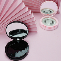 Mijia H003 — boîte d'emballage vide pour cils, Logo personnalisé, étui rond, double couche, noir mat et rose, avec miroir, en stock
