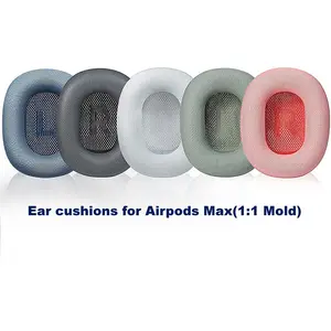 Max bantalan telinga kain Max, bantalan telinga kulit penutup bantalan telinga untuk Headphone PP LE Air Pods