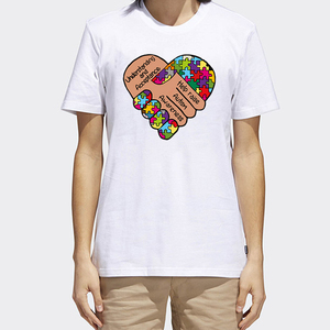 Apretón de manos Comprensión y aceptación Ayuda a aumentar la conciencia sobre el autismo Transferencia de impresión Apliques Impresiones Calcomanías para camisa Bolsa de almohada - Product Image 5
