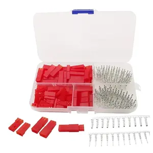 300Pcs (50set) 2.54mm JST SYP 2p Female Male Red Plug Housing Crimp Terminal Connector Kit JST-SYP-2A for RC Lipo Battery