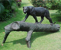 Figurine de panthère en bronze faite à la main, sculpture d'animal sauvage Art Déco, statue de prédateur en métal moulé, 5 mm, cadeau pour la maison/l'hôtel/le bureau