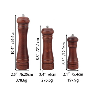 Grosesse réglable et capacité de 3oz pour ensemble de moulin à sel et à poivre manuel en bois de noyer de cuisine - Product Image 6