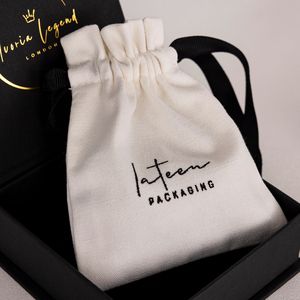 Custom Printed <b>White</b> Gift Jewellery Packaging Pouch Cotton Linen Drawstring <b>Bag</b> <b>Small</b> Drawstring Pouches <b>Bag</b> - Product Image 5