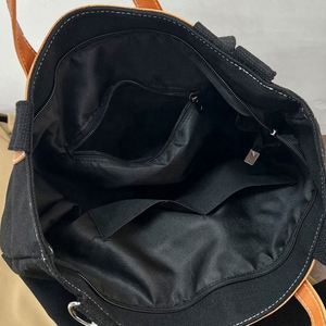 Wholesale Custom Designer PU Leather Handle Shopping Tote Bag Large Capacity Oversize Cotton Canvas Zipper Features <b>Letter</b> - Product Image 4
