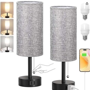 Taikoo không dây phòng ngủ có thể sạc lại đèn cạnh giường ngủ hiện đại phong cách trắng Bảng Đèn dây kéo chuyển đổi ánh sáng đèn bàn - Product Image 3