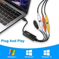 Convertidor de 1 Canal AV NTSC PAL RCA a USB C, Tarjeta Capturadora de Video, Adaptador para Teléfono Móvil/PC