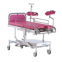 Lit de livraison obstétrique réglable multifonctionnel en acier inoxydable médical pour hôpital