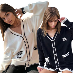 أزياء المرأة الأمريكية الأوروبي عبر الحدود الخريف الشتاء سترة جديدة فتحة رقبة V سترة جيب سترة تنوعا معطف الجبهة طويلة - Product Image 1