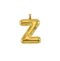 Bijoux à bricoler soi-même Anti-ternissement étanche 14K 18K or plaque en acier inoxydable lettre pendentif bulle grande breloque initiale