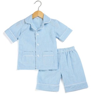 Pijamas <span class=keywords><strong>de</strong></span> cuello Peter Pan para niños, ropa <span class=keywords><strong>de</strong></span> dormir para niños, pijamas <span class=keywords><strong>de</strong></span> bolsillo con botones <span class=keywords><strong>de</strong></span> algodón 100% - Product Image 5