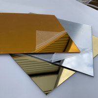 Feuilles acryliques de miroir blanc de vente chaude 0.8 à 6mm d'épaisseur bricolage artisanat feuilles de miroir acrylique argenté brillant