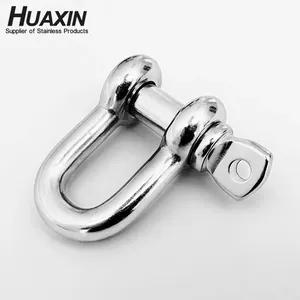 High Strength And Polished Stainless Steel AISI304 US Type D Shackle G210 With Screw Collar Pin Dia. 1/2