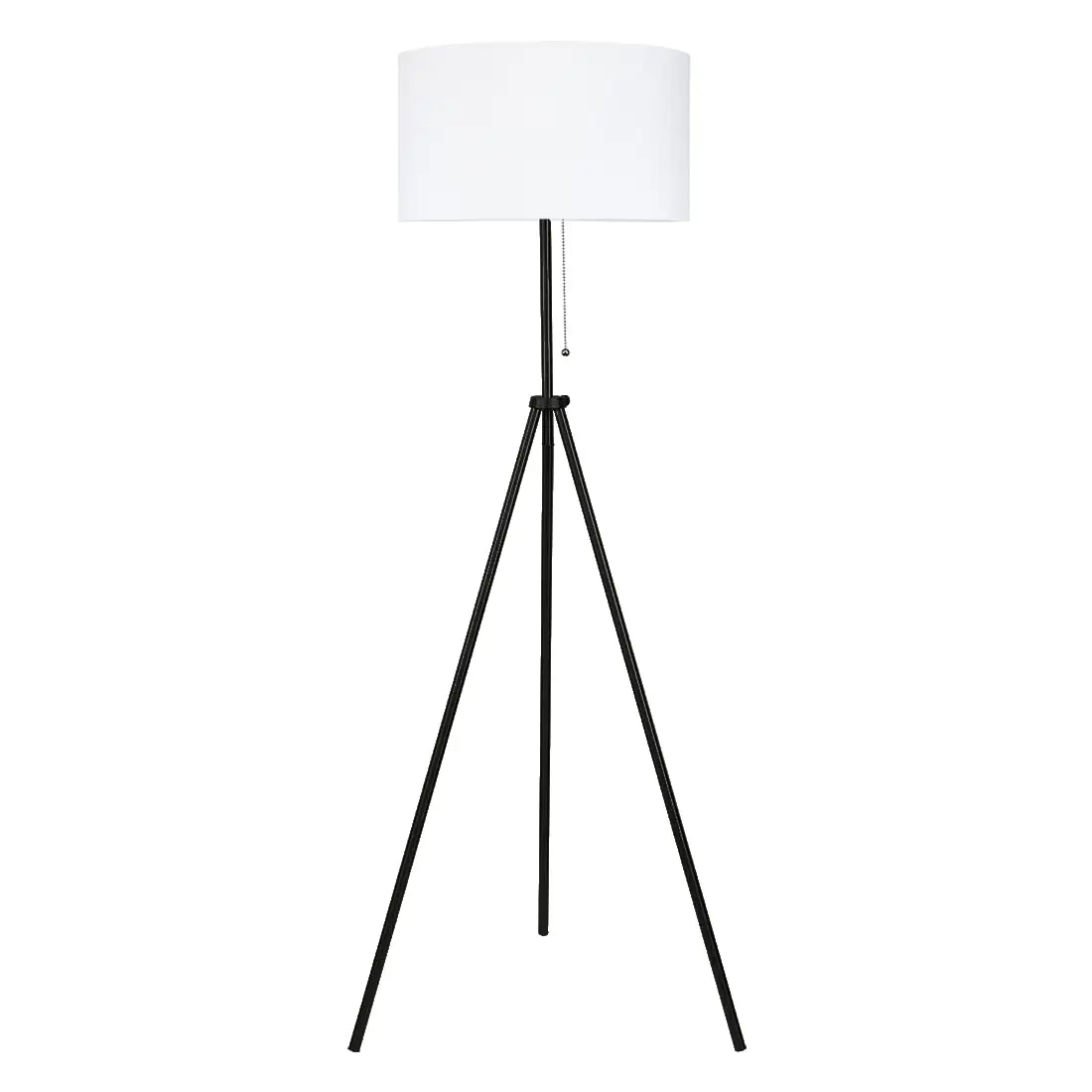 Bright Tripod Floor Lamp, Adjustable in Height, 100% Metal Body with Linen Drum Shade, E26 Socket, Bedside , Standing Light