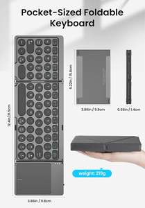Manufacturer Rechargeable Folding Keyboard Wireless Slim Scissor Multi-Device Tri-Folding Keyboard with <b>Mouse</b> Built in - Product Image 5