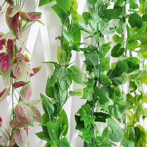 Livraison rapide 2.2m Soie Vert Feuille Vigne Artificielle Décoration Murale Suspendus Artificielle <span class=keywords><strong>Lierre</strong></span> Vigne Feuilles <span class=keywords><strong>chambre</strong></span> utilisation extérieure - Product Image 5