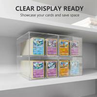 Porte-cartes coulissant en acrylique de qualité supérieure avec logo personnalisé JIN OU, boîte de protection transparente de luxe pour collectionneur de cartes TCG et présentation en magasin