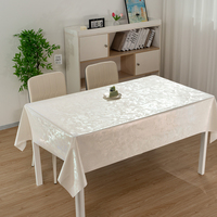 Nappe rectangulaire unie RNPT en tissu imprimé blanc nacré irisé avec logo