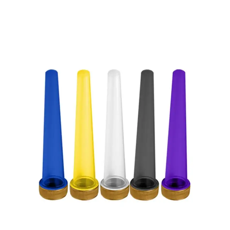 Suporte de tubo de enchimento de cone de plástico em relevo personalizado com tampa de rosca à prova de crianças para manuseio de superfície seguro