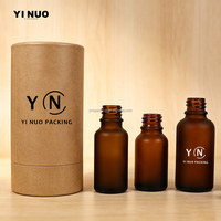 Emballage d'huile essentielle imprimé à l'écran de luxe, 5 ml/10 ml/15 ml/20 ml/30 ml/50 ml/100 ml, flacon en verre noir mat pour sérum cosmétique