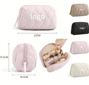 Sac de toilette en PVC grande capacité en forme de losange avec poignée souple pour voyage, pour femmes, avec fermeture éclair - Product Image 1