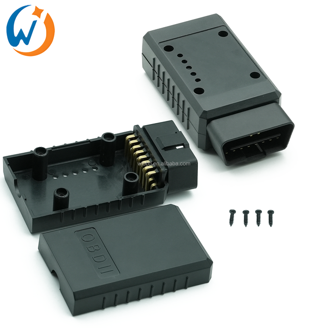 Calculated Device OBD2 Elm327 Housing With Outlet Hole Code Reader Diagnostic Tool OBD Bent Pin Gold Plated Male Adapter