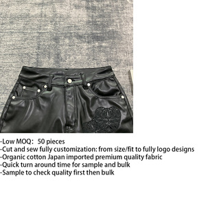 DENIMGUYS Jupes en <span class=keywords><strong>cuir</strong></span> noires pour femmes, de haute qualité, personnalisées, décontractées, avec broderie et patchs, tendance été - Product Image 3