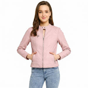 Chaqueta de Moda Premium para Mujer, Chaqueta Minimalista de Cuero, Chaqueta Casual con Cuello Alto Elegante para Otoño e Invierno - Product Image 2