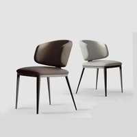 Fauteuil d'appoint portable moderne, durable et écologique, avec revêtement en cuir et structure en acier inoxydable, pour la maison, le bar, l'hôtel, le salon